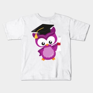 Cute Owl, Baby Owl, Little Owl, Graduation Owl Kids T-Shirt